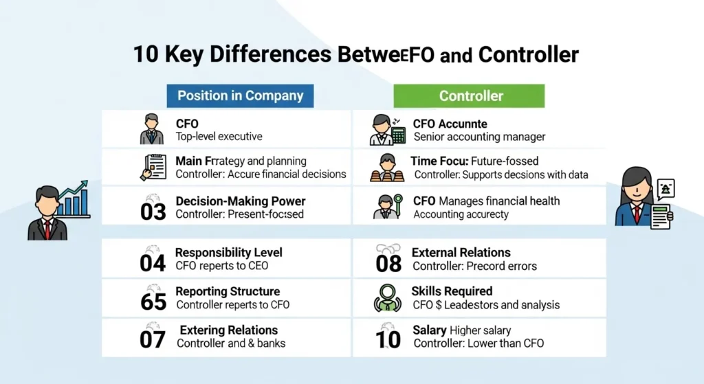 10 Key Differences Between CFO and Controller