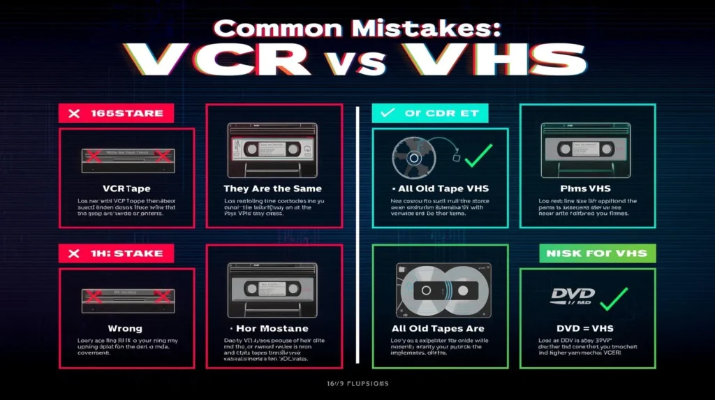 ❌ Common Mistakes People Make difference between vcr or vhs