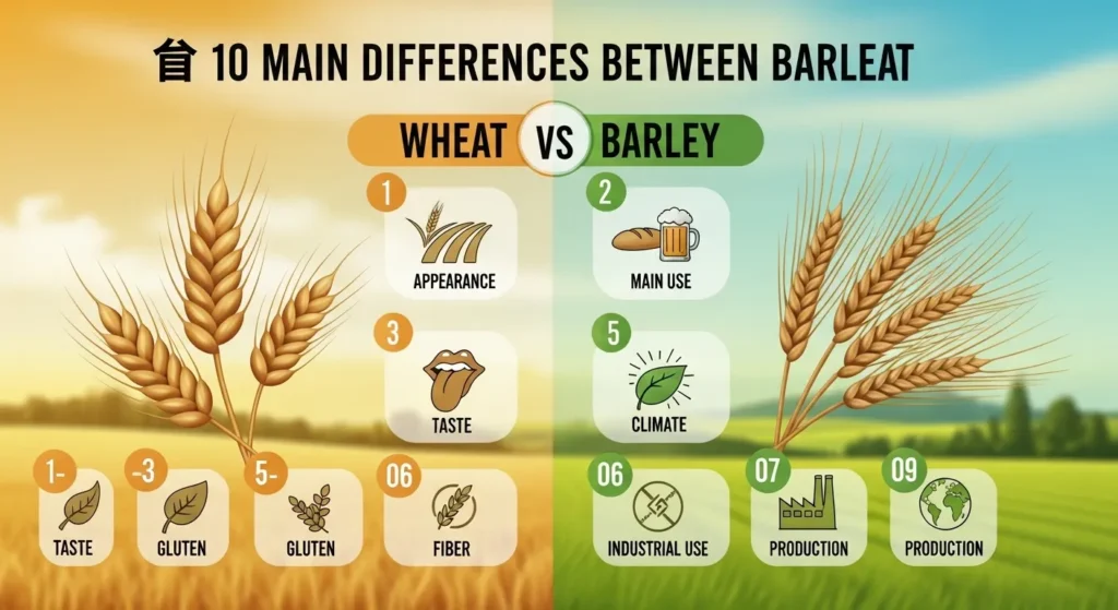 🌾 10 Main Differences Between Wheat and Barley