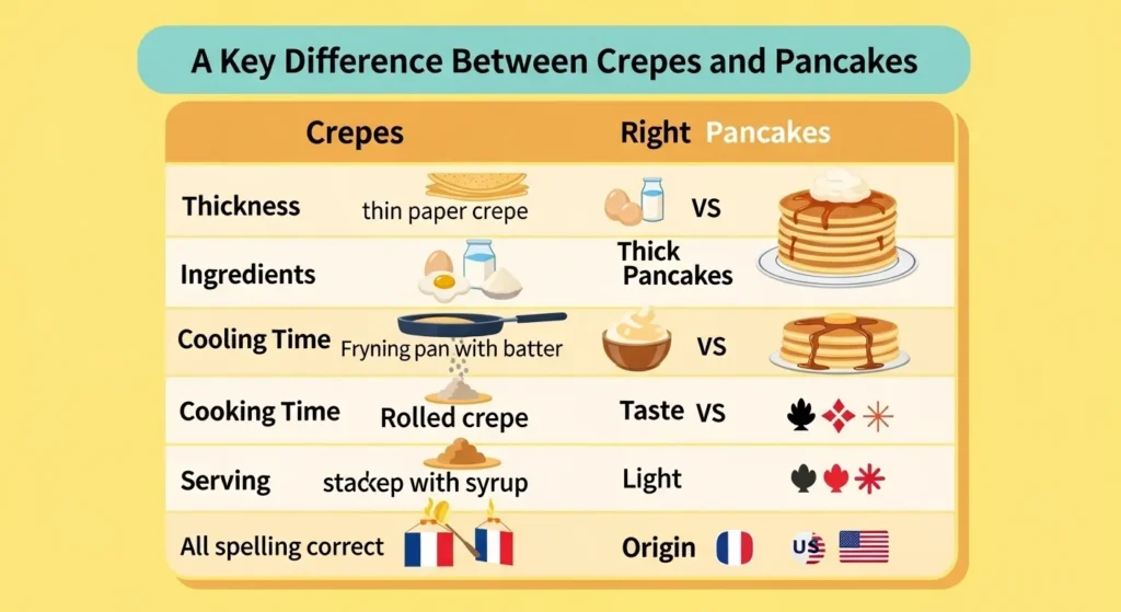 🔑 Key Difference Between Crepes and Pancakes