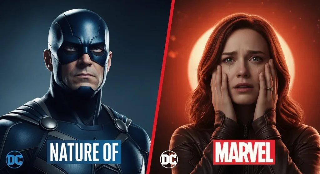 Nature and Behaviour between dc and marvel
Nature of DC
DC is serious, powerful, and mythological. It focuses on larger-than-life heroes.
Nature of Marvel
Marvel is relatable, emotional, and realistic. It focuses on human experiences.