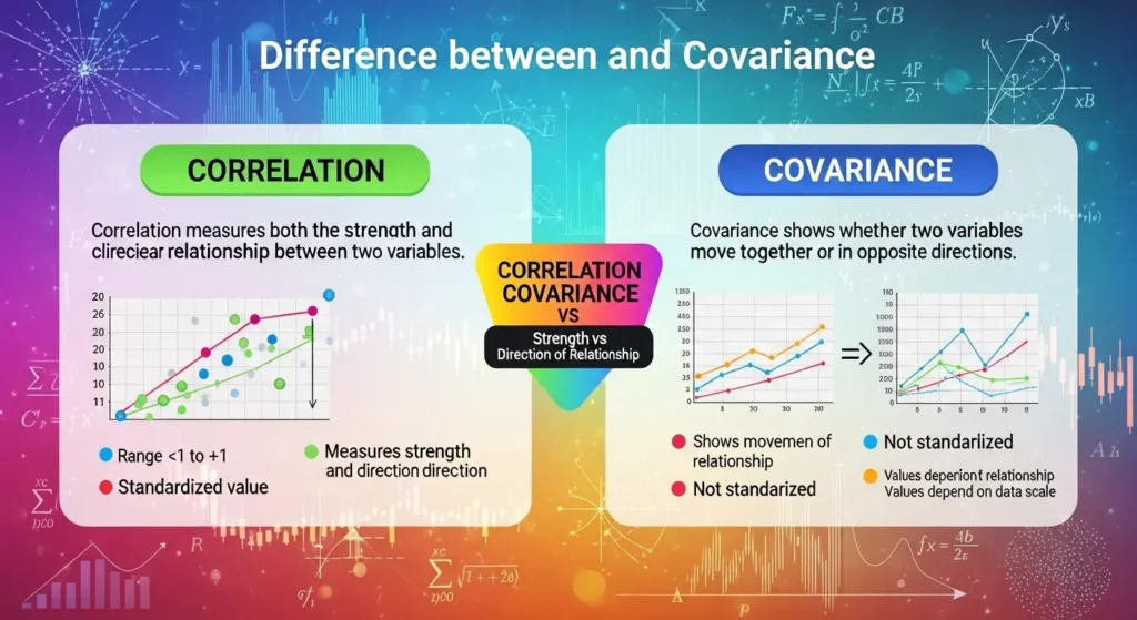 🔍 Difference Between Correlation and Covariance
