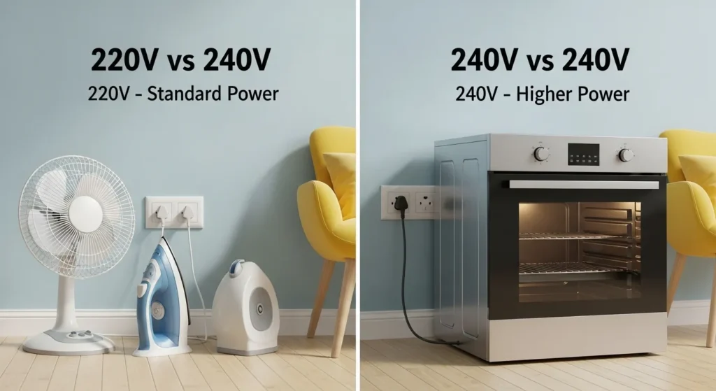 🔍 Key Differences Between 220V and 240V