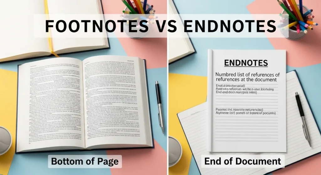 🔍 Key Differences Between Endnotes and Footnotes