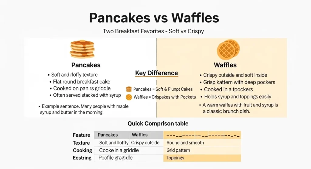 🔍 Key Differences Between Pancakes and Waffles
