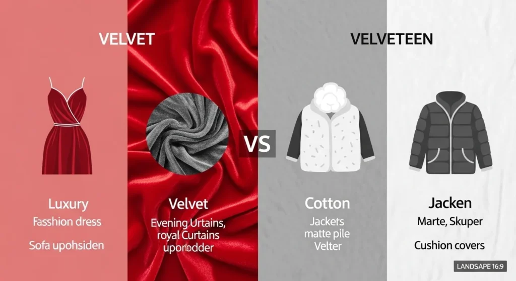 🔍 Key Differences Between Velvet and Velveteen