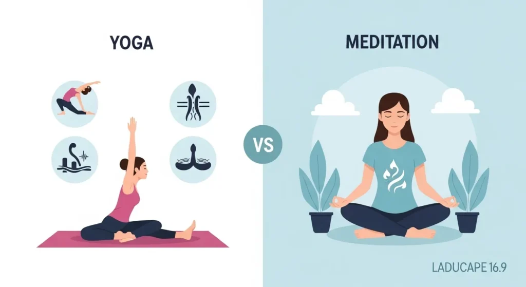 🔍 Key Differences Between Yoga and Meditation
