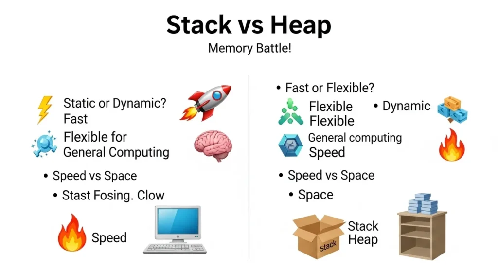 🧠 Difference Between Stack and Heap