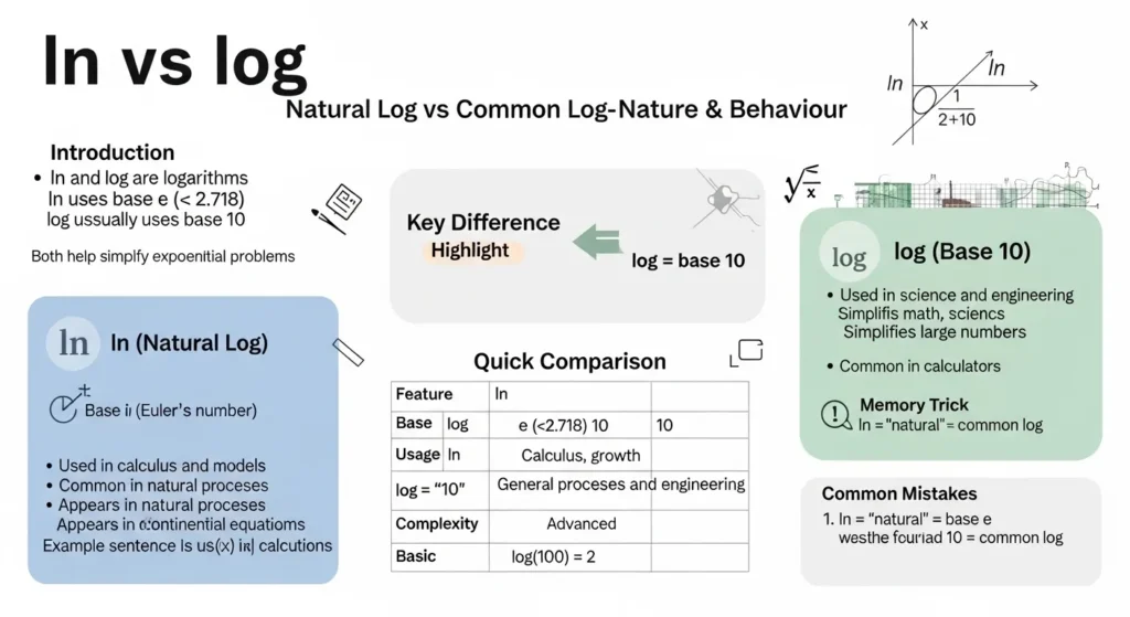 Nature and Behaviour ln and log