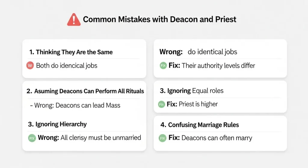⚠️ Common Mistakes with Deacon and Priest