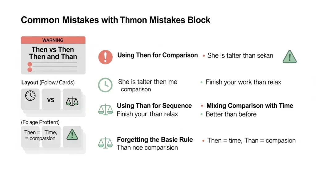 ⚠️ Common Mistakes with Then and Than