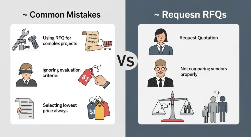 ❌ Common Mistakes with Difference Between RFP and RFQ
