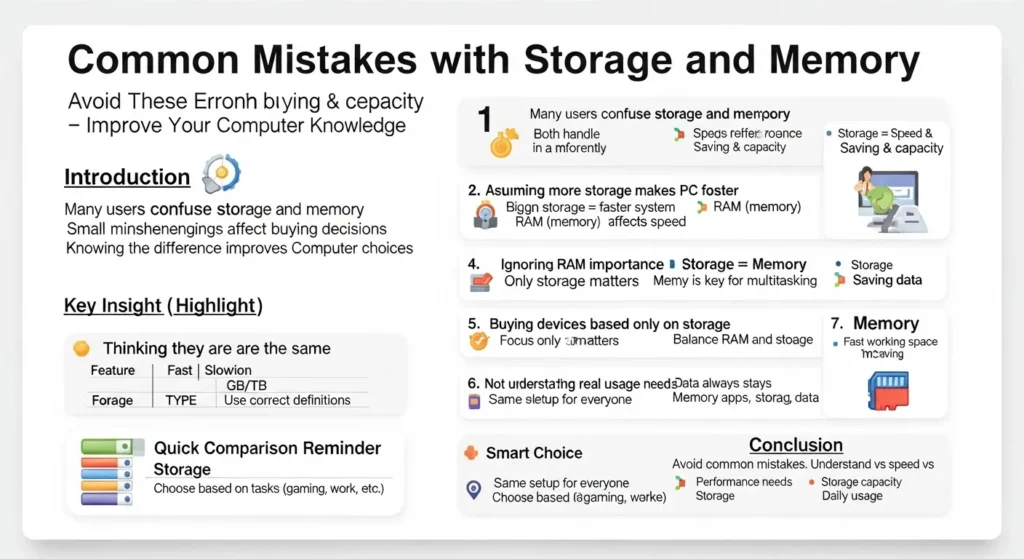 🟢 Common Mistakes with Storage and Memory