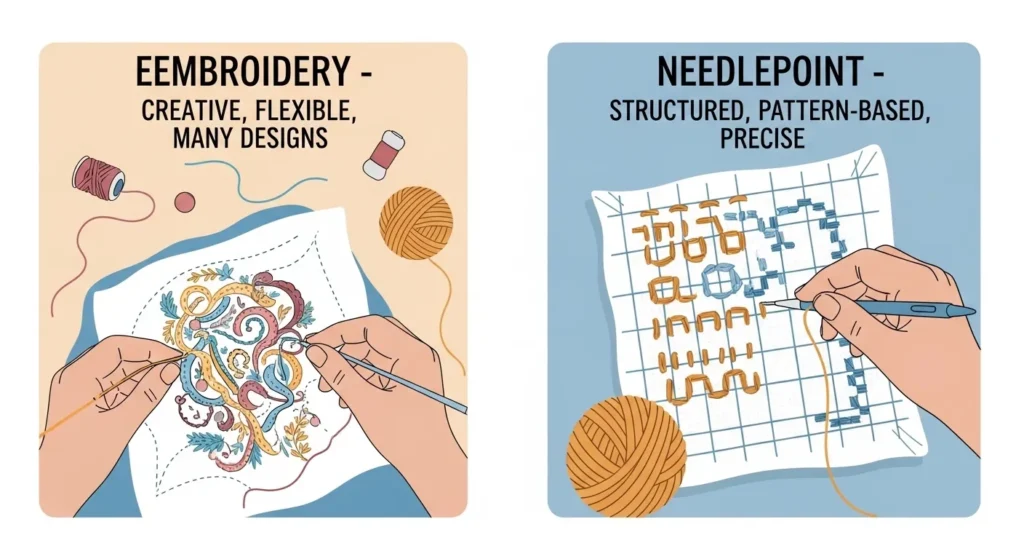 🧠 Nature and Behaviour Of embroidery and needlepoint