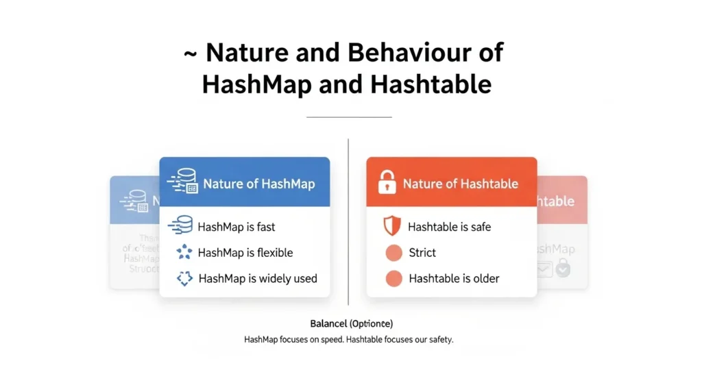 🧠 Nature and Behaviour Of hashmap and hashtable
