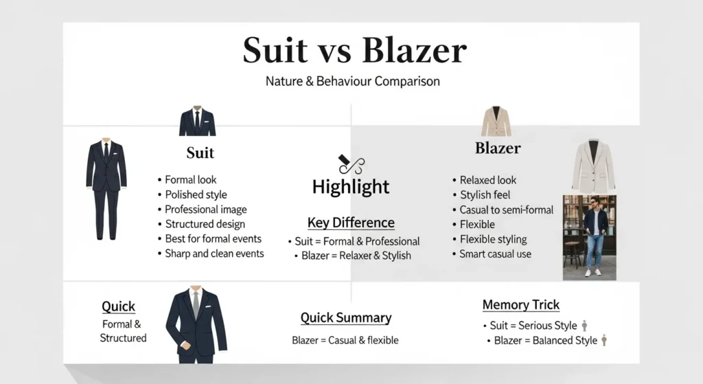 🧠 Nature and Behaviour Of suit and blazer 