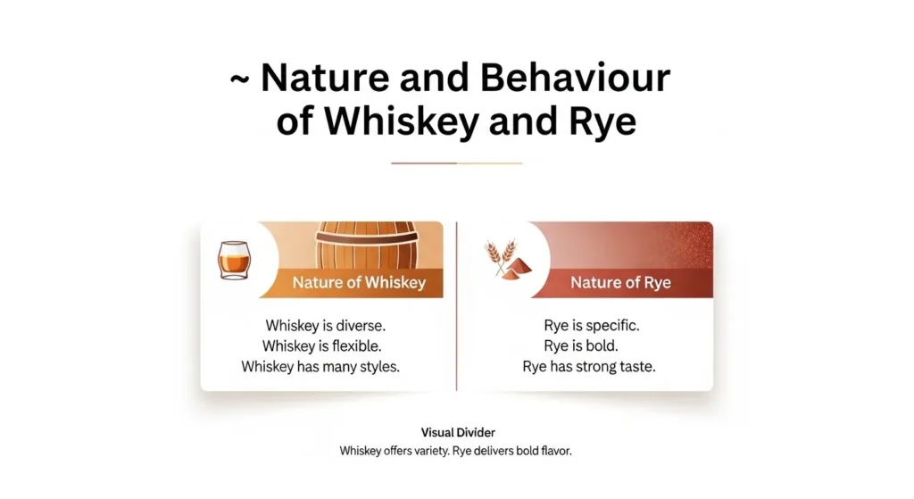 🧠 Nature and Behaviour Of whiskey and rye