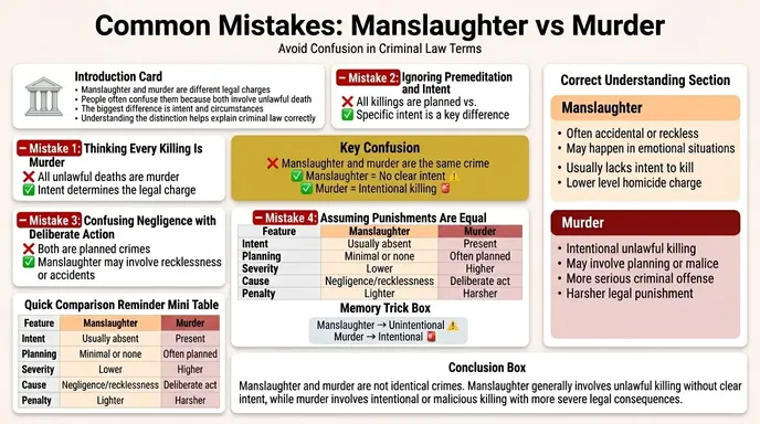 Common Mistakes With Manslaughter and Murder