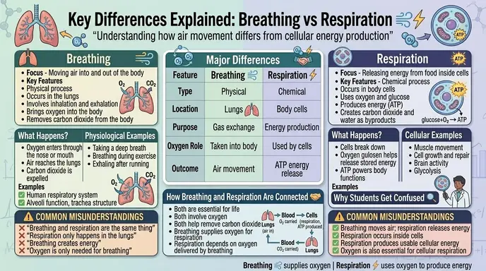 Key Differences Explained Between Breathing and Respiration