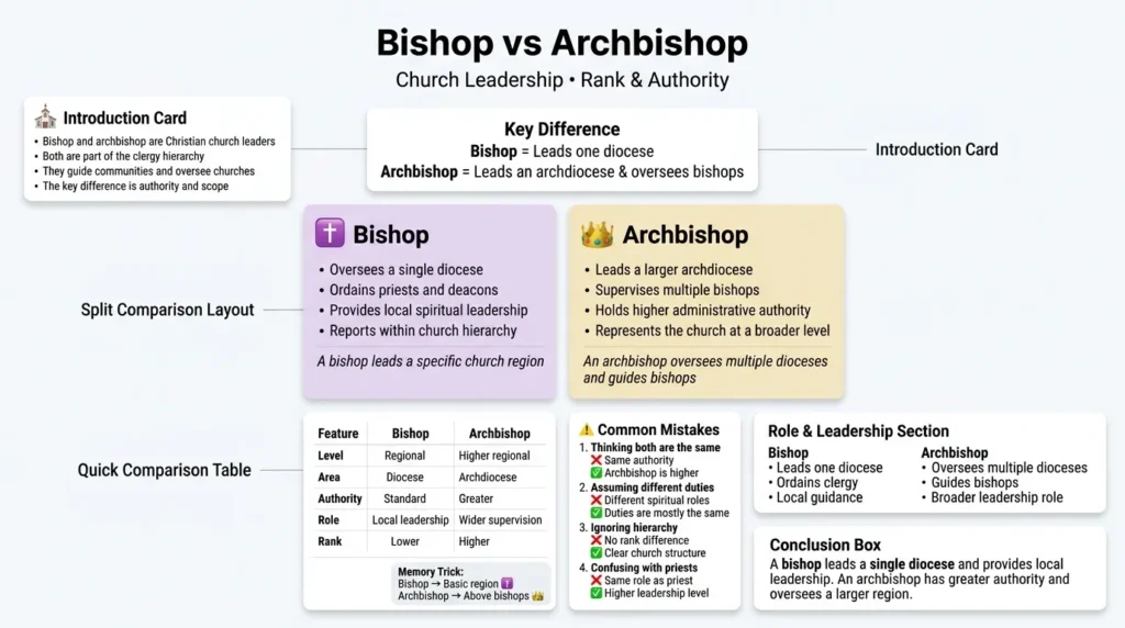 🟢 Common Mistakes with Bishop and Archbishop