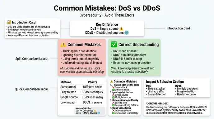 🟢 Common Mistakes with DoS and DDoS