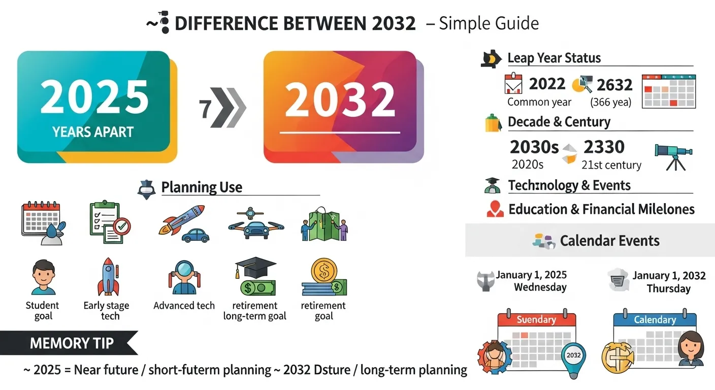 difference between 2025 and 2032