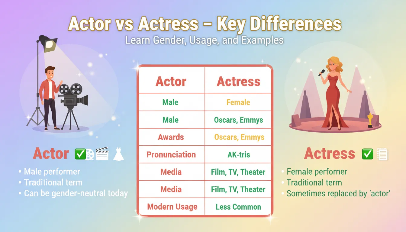 difference between actor and actress