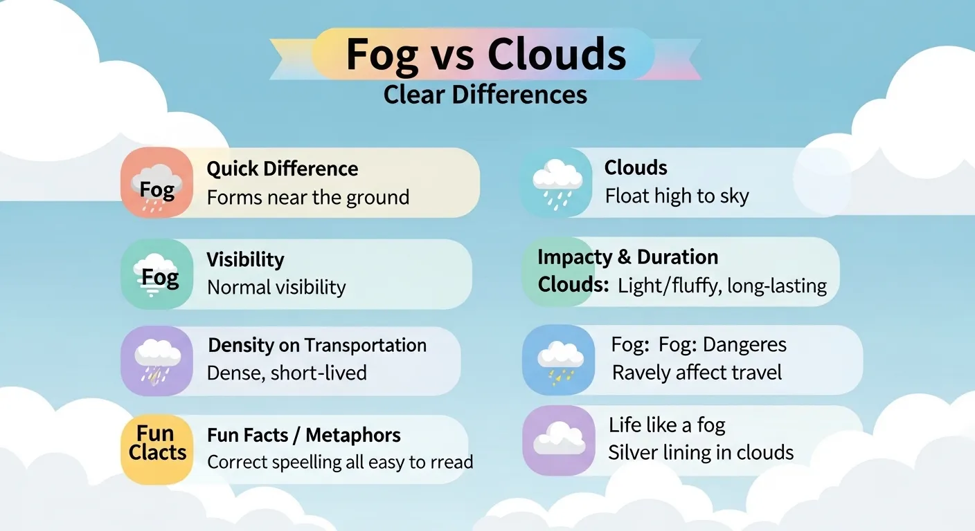 difference between fog and clouds