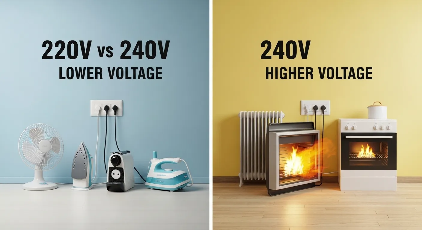 difference between 220v and 240v