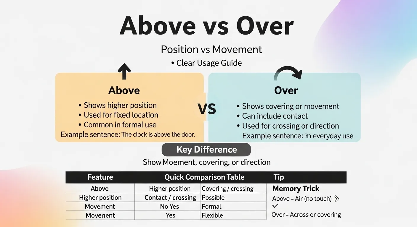 difference between above and over