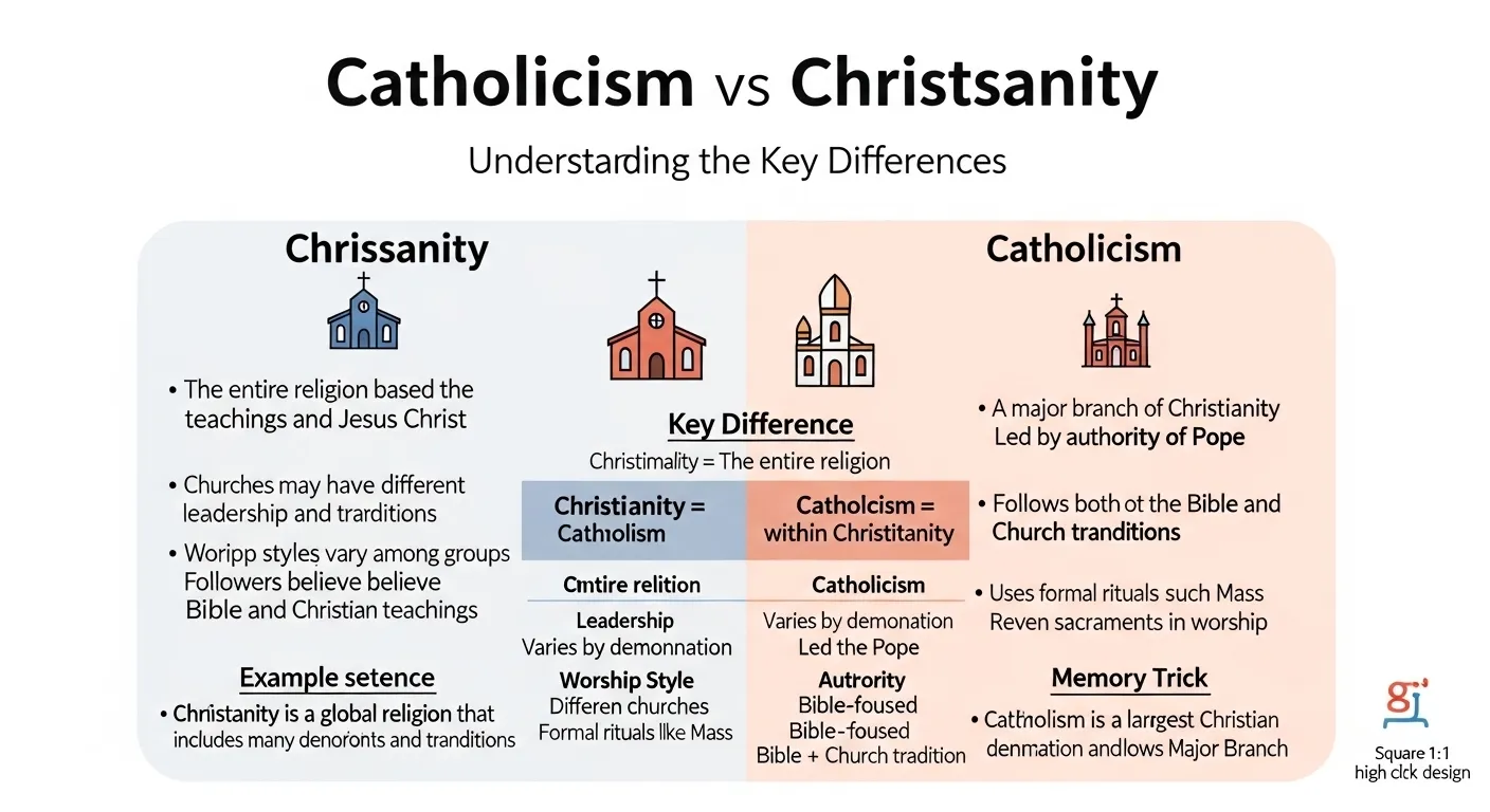 difference between catholicism and christianity