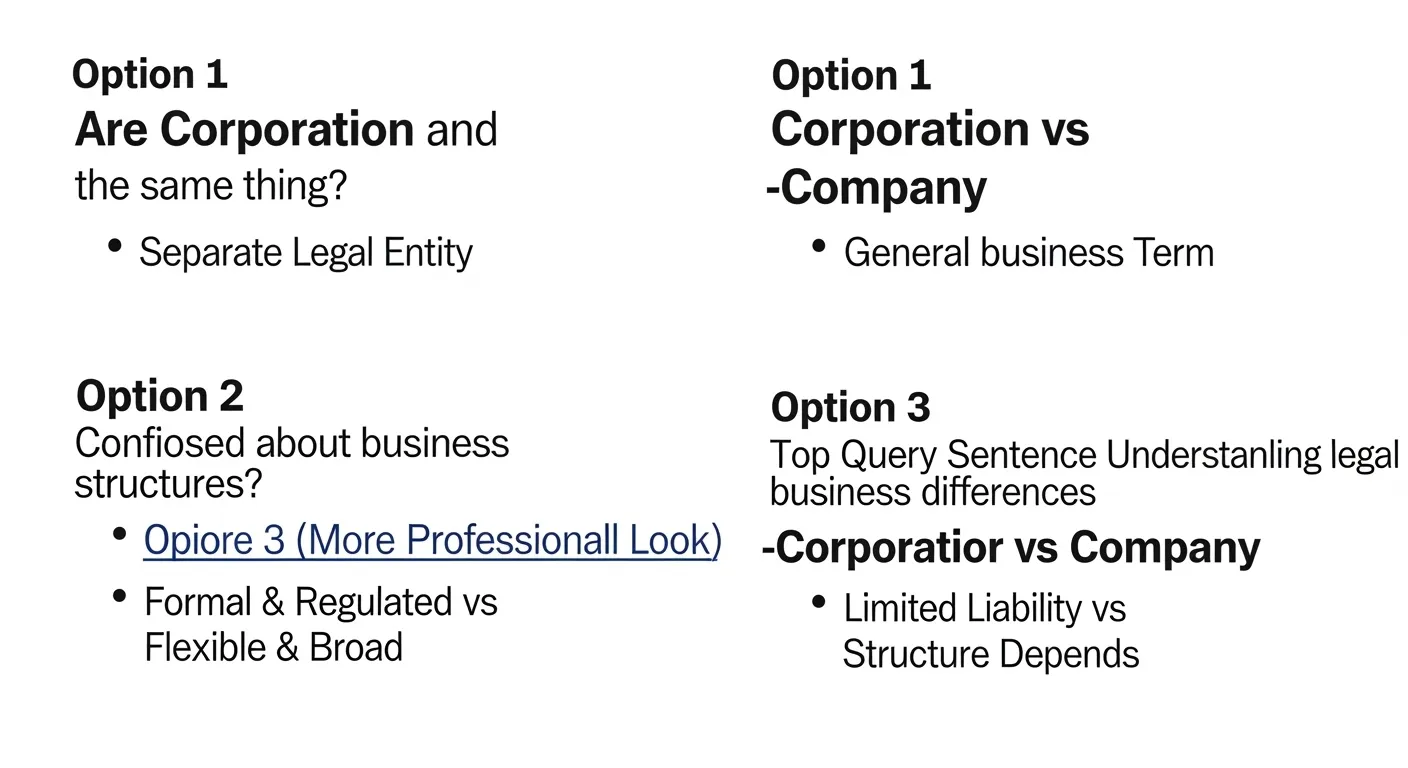 difference between corporation and company