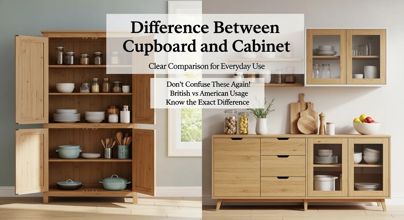 difference between cupboard and cabinet