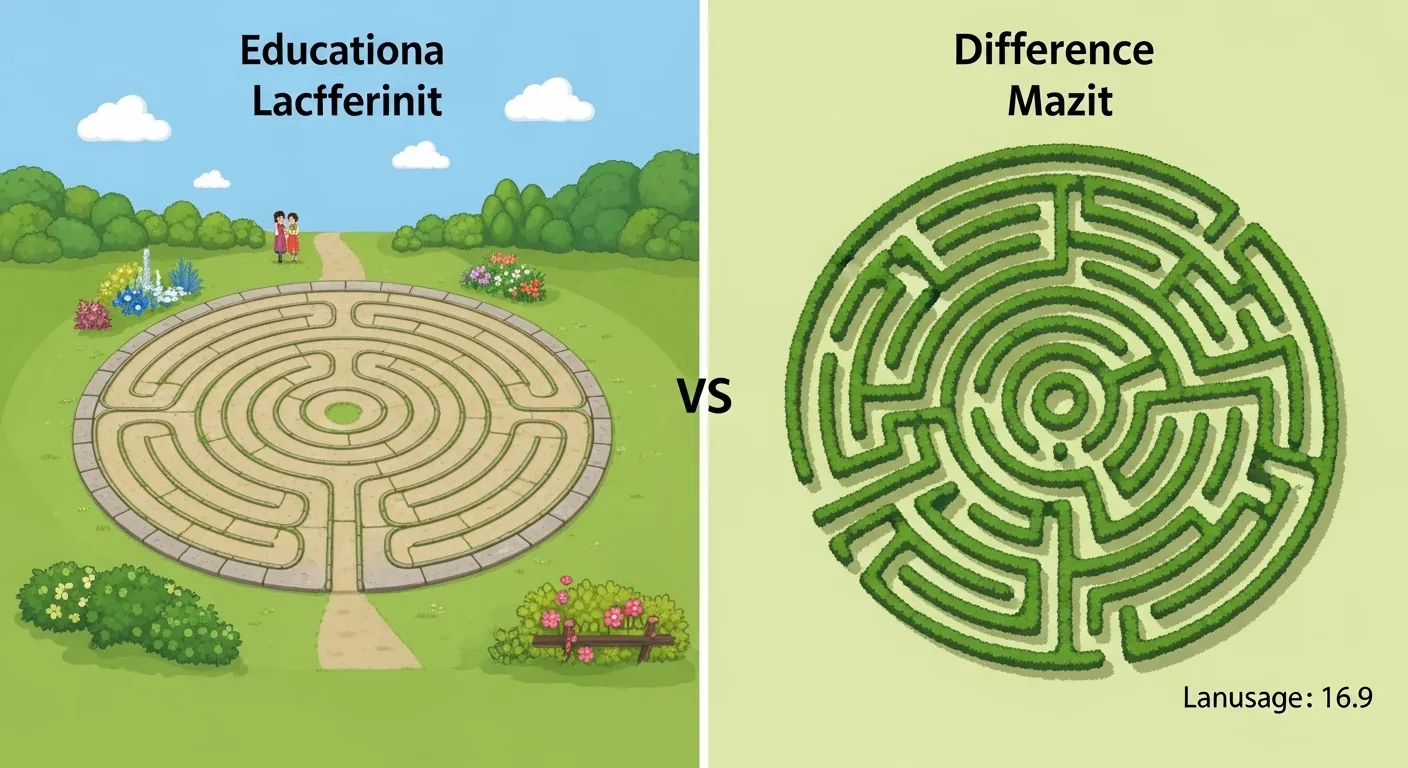 difference between labyrinth and maze