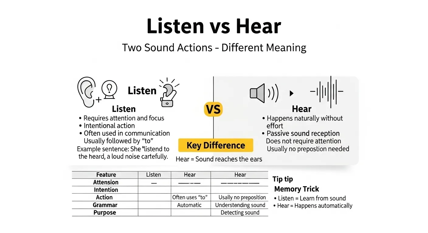 difference between listen and hear