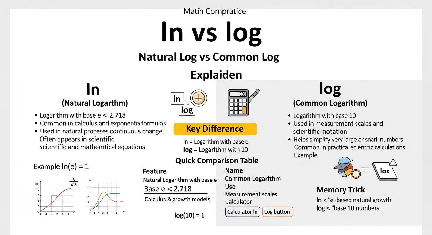 difference between ln and log