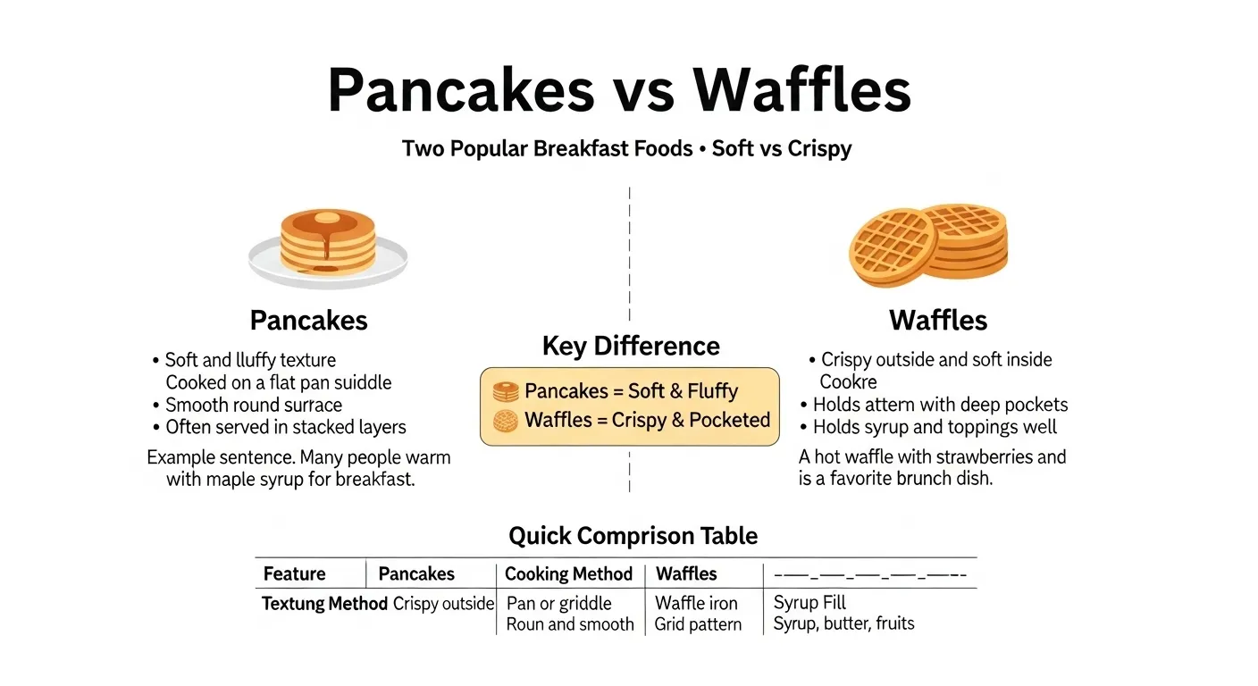 difference between pancakes and waffles