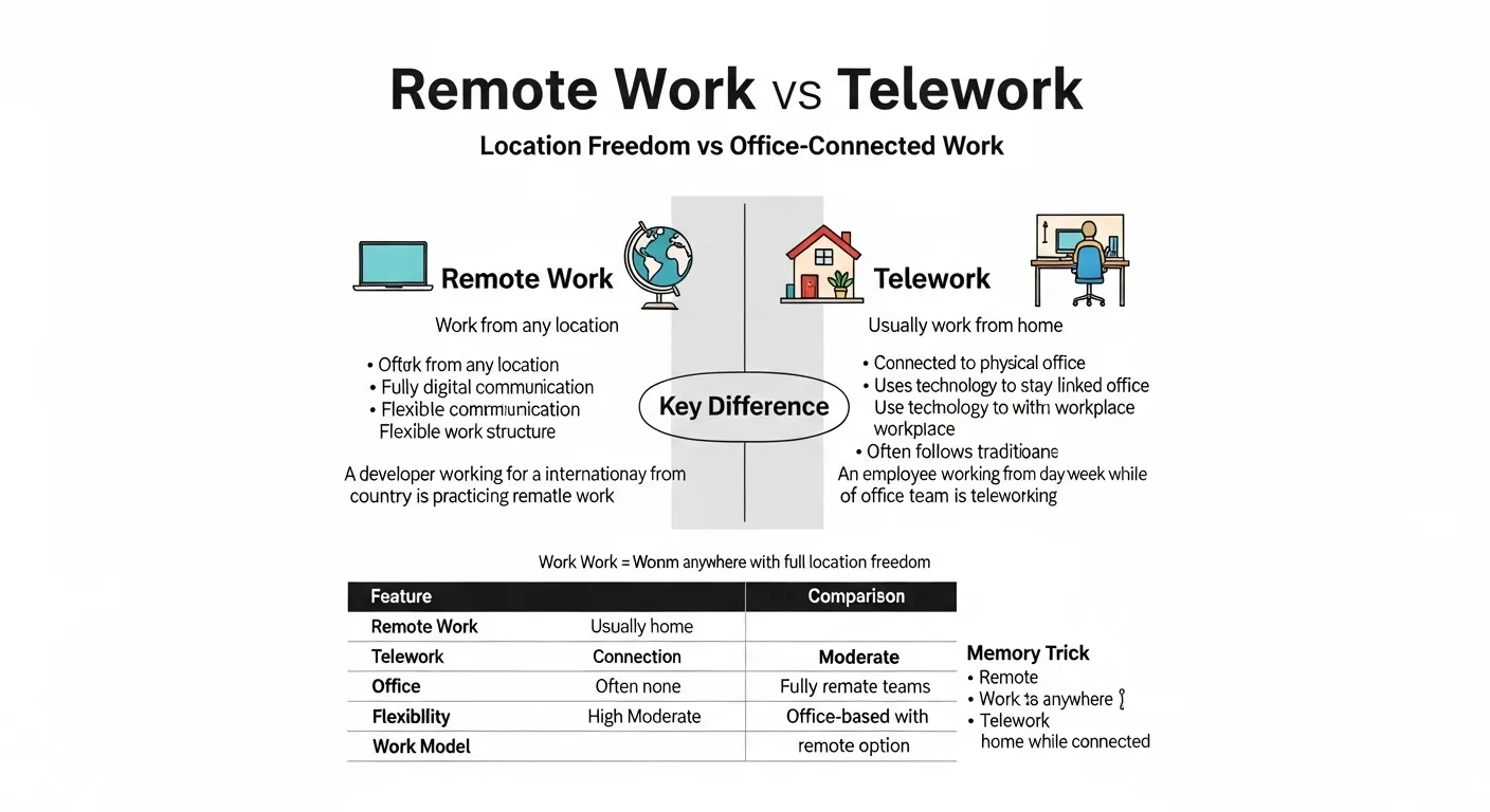 difference between remote and telework
