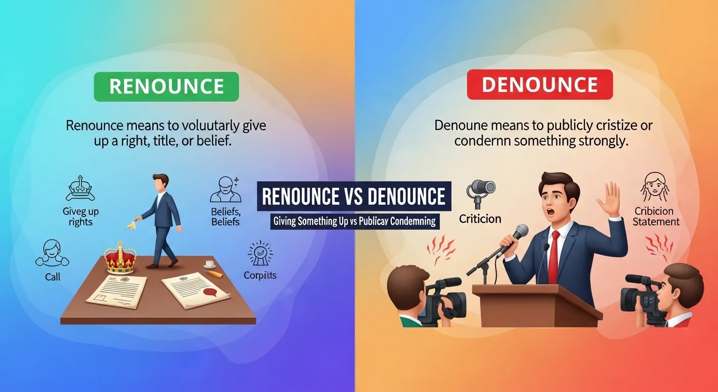 difference between renounce and denounce