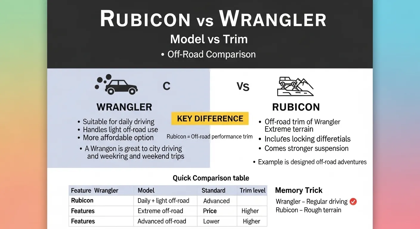 difference between rubicon and wrangler