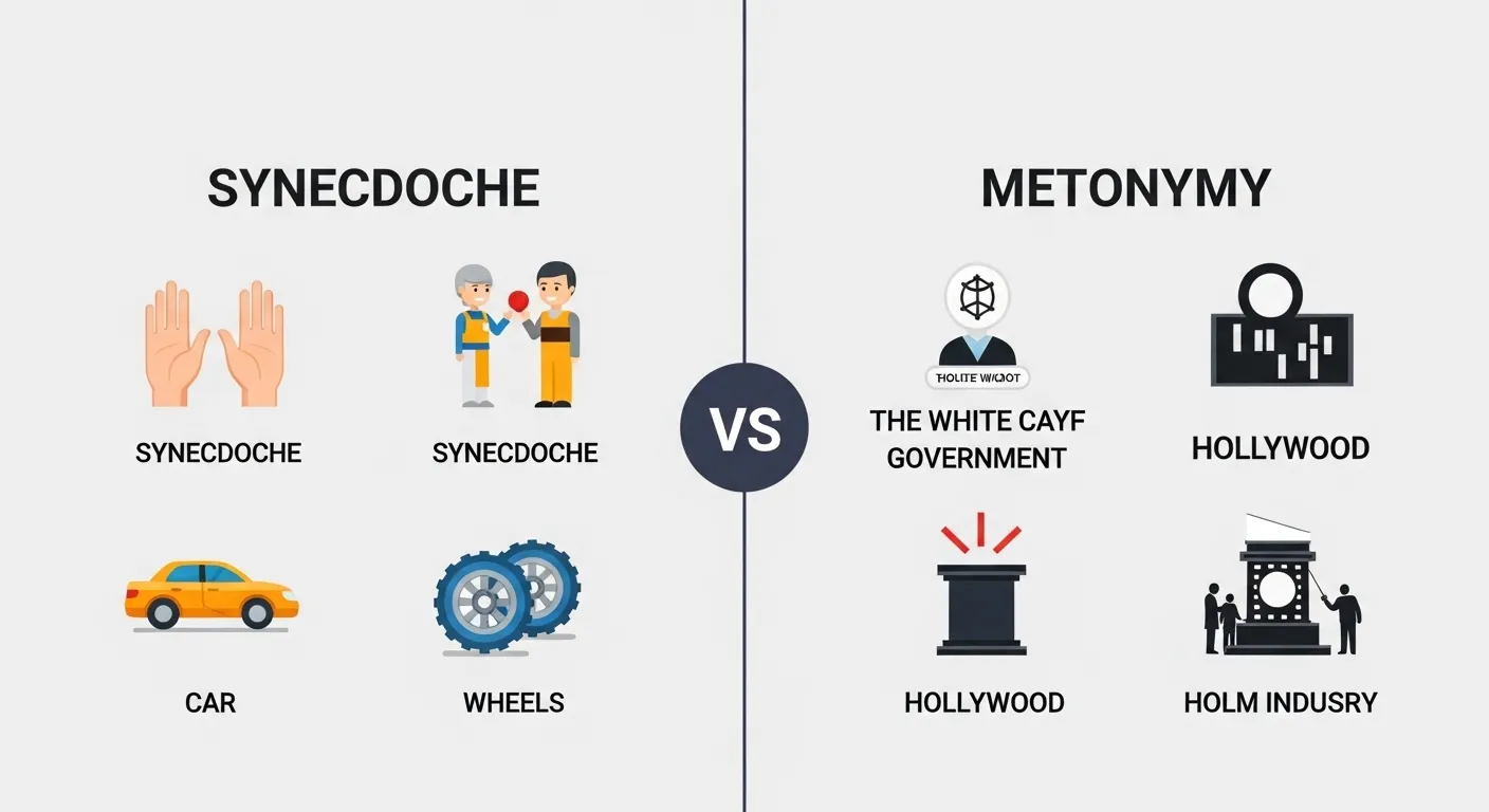 difference between synecdoche and metonymy