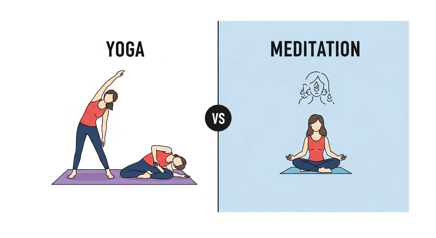difference between yoga and meditation