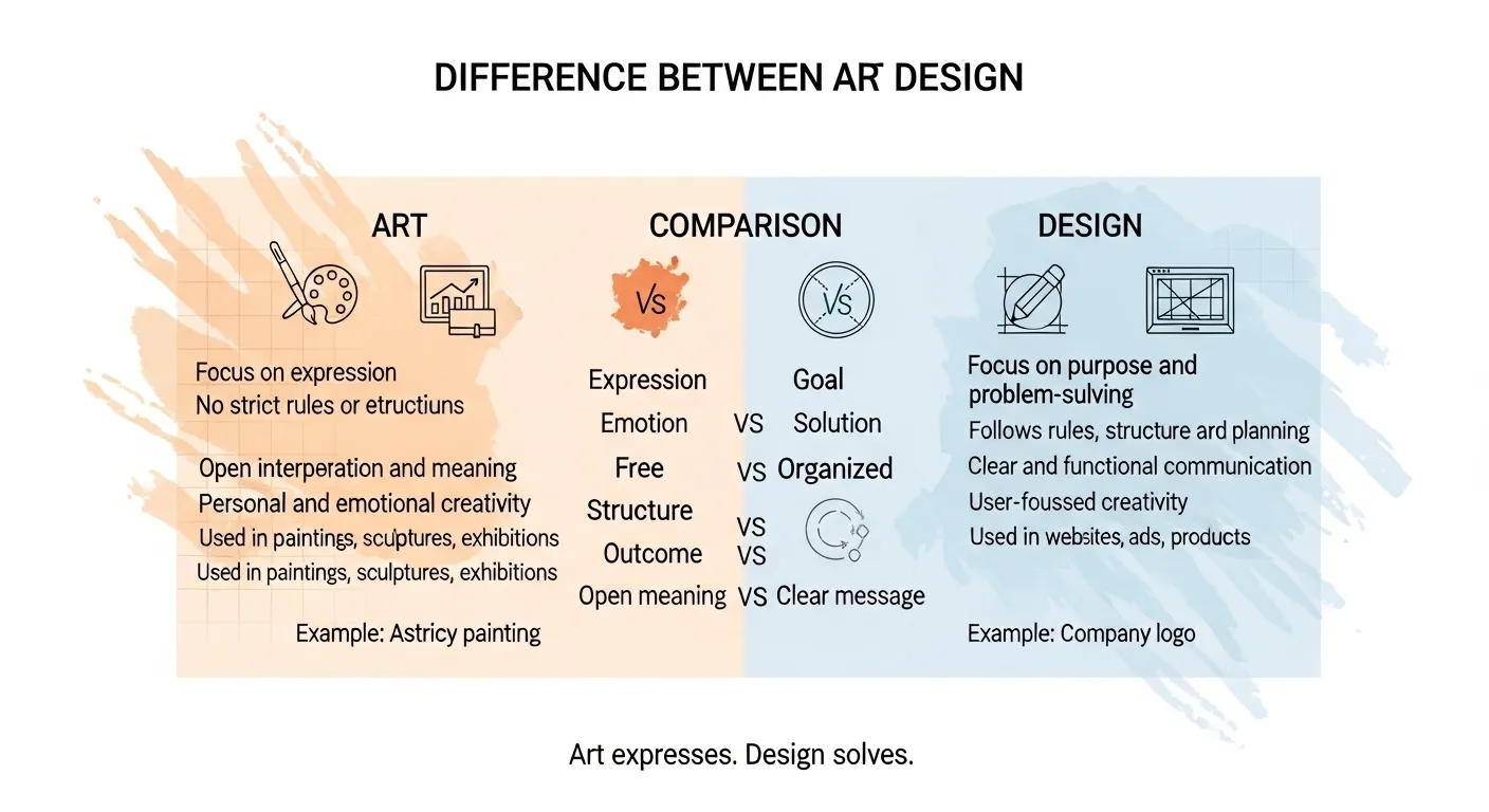 difference between art and design