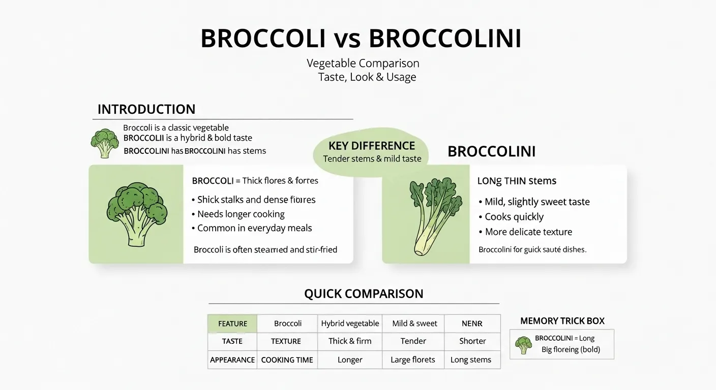difference between broccoli and broccolini