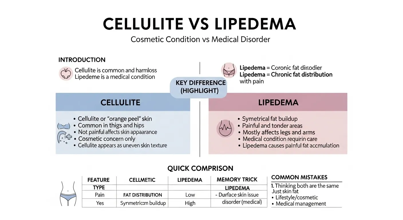 difference between cellulite and lipedema