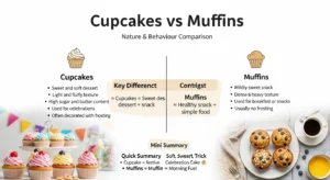 difference between cupcakes and muffins