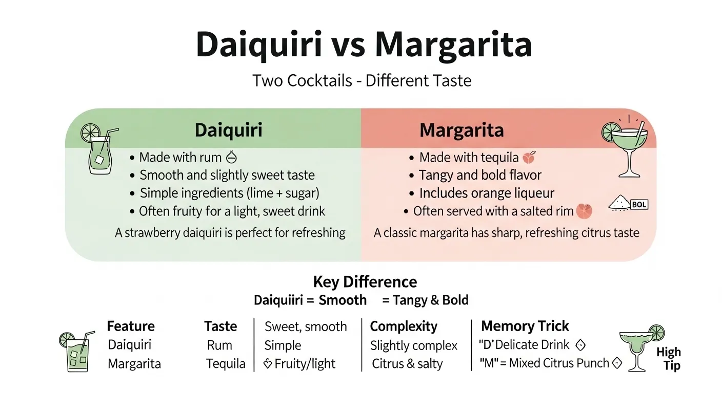 difference between daiquiri and margarita