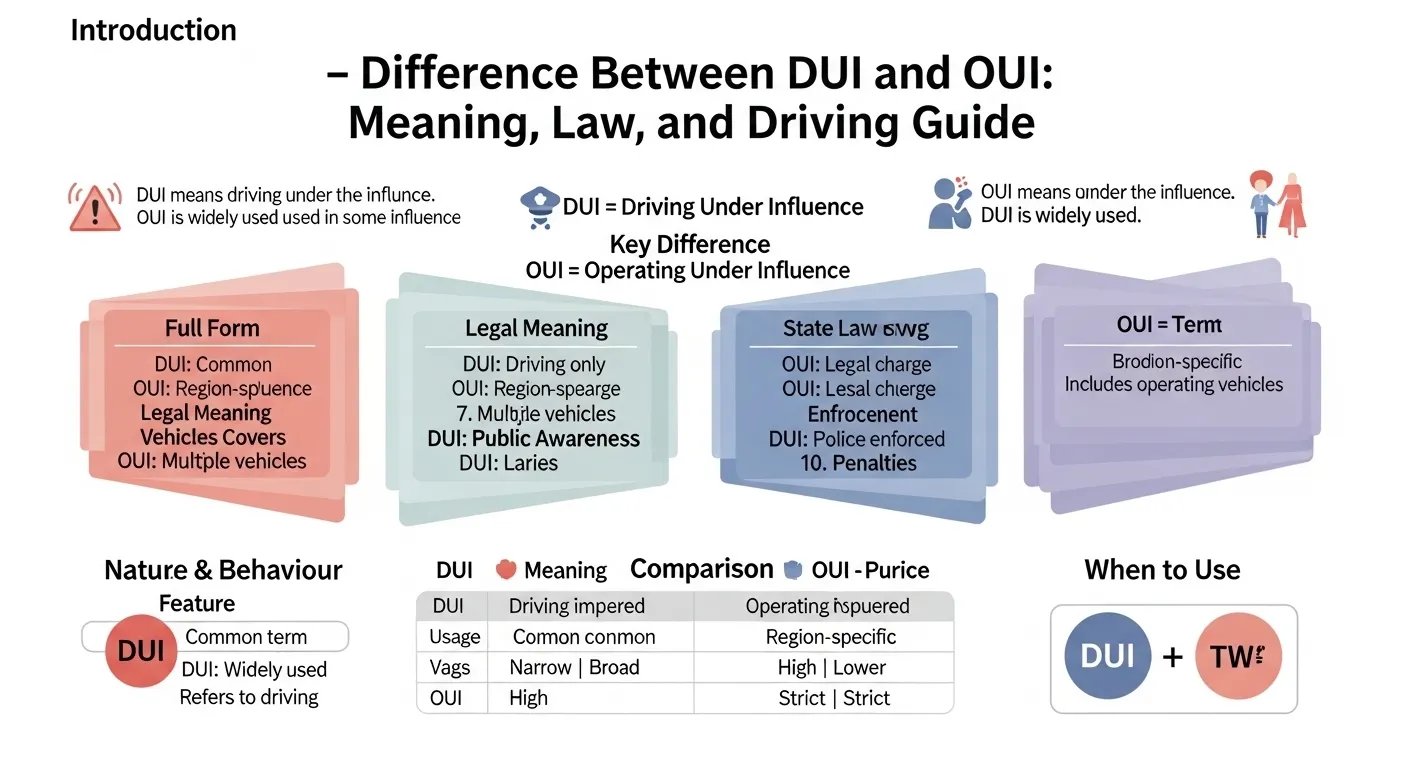 difference between dui and oui