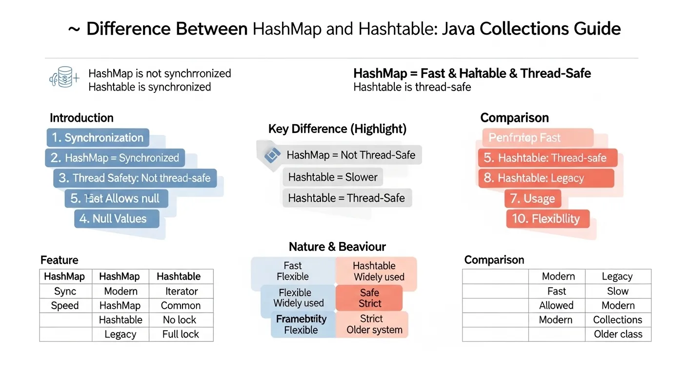 difference between hashmap and hashtable
