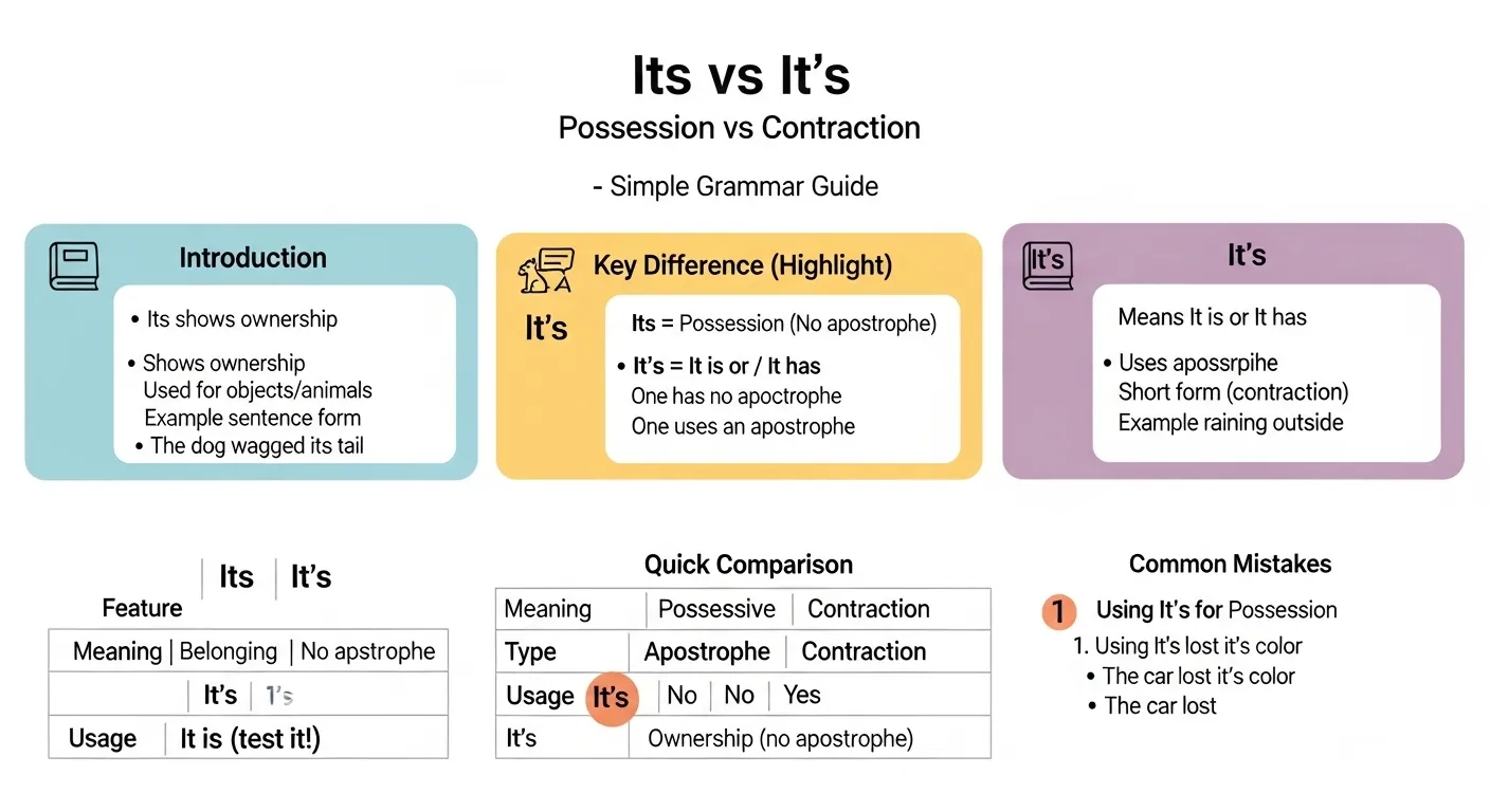 difference between its and it’s with examples